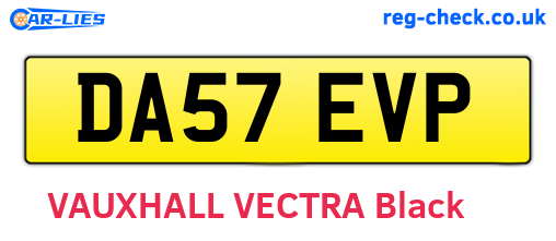 DA57EVP are the vehicle registration plates.