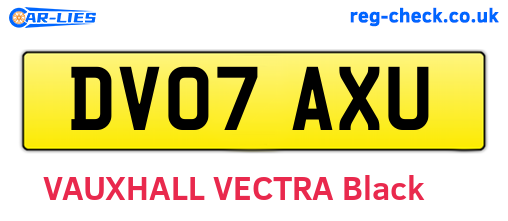 DV07AXU are the vehicle registration plates.