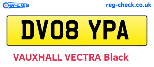 DV08YPA are the vehicle registration plates.