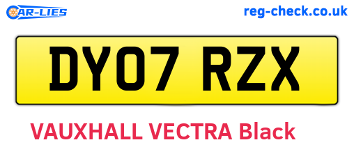 DY07RZX are the vehicle registration plates.