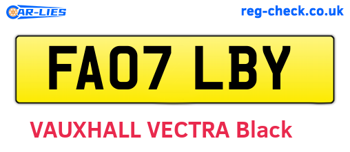 FA07LBY are the vehicle registration plates.