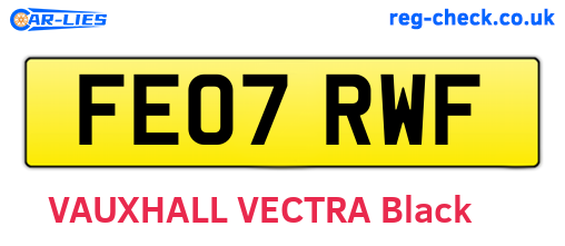 FE07RWF are the vehicle registration plates.