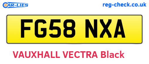 FG58NXA are the vehicle registration plates.