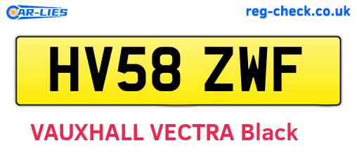 HV58ZWF are the vehicle registration plates.