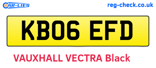 KB06EFD are the vehicle registration plates.
