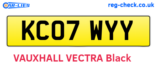 KC07WYY are the vehicle registration plates.