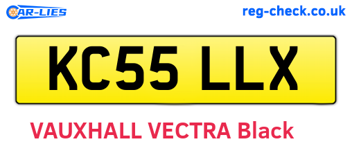 KC55LLX are the vehicle registration plates.