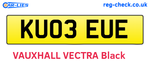 KU03EUE are the vehicle registration plates.