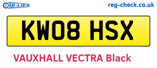 KW08HSX are the vehicle registration plates.
