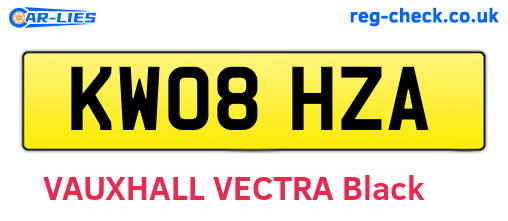 KW08HZA are the vehicle registration plates.