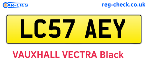 LC57AEY are the vehicle registration plates.