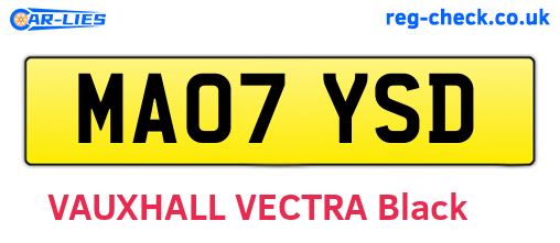 MA07YSD are the vehicle registration plates.