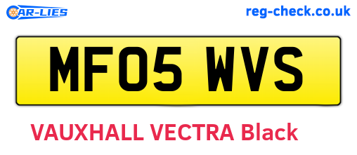 MF05WVS are the vehicle registration plates.