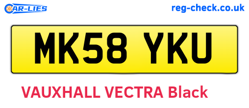 MK58YKU are the vehicle registration plates.
