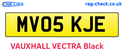 MV05KJE are the vehicle registration plates.