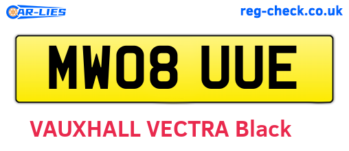 MW08UUE are the vehicle registration plates.