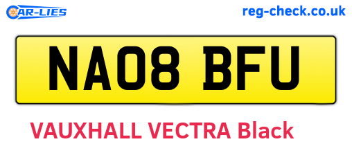 NA08BFU are the vehicle registration plates.