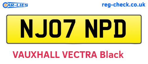 NJ07NPD are the vehicle registration plates.