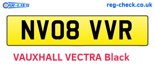NV08VVR are the vehicle registration plates.