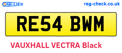 RE54BWM are the vehicle registration plates.