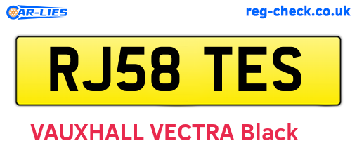 RJ58TES are the vehicle registration plates.