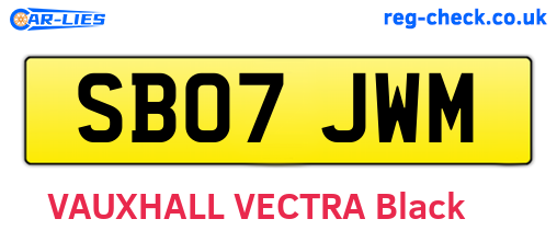 SB07JWM are the vehicle registration plates.