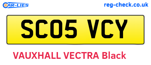 SC05VCY are the vehicle registration plates.