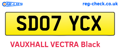 SD07YCX are the vehicle registration plates.