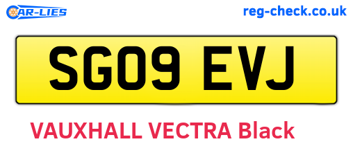 SG09EVJ are the vehicle registration plates.