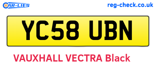 YC58UBN are the vehicle registration plates.