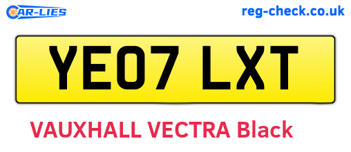 YE07LXT are the vehicle registration plates.