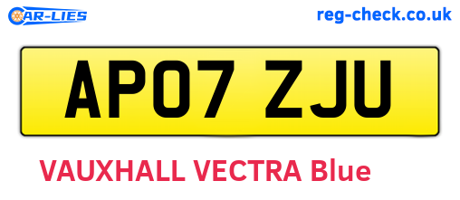 AP07ZJU are the vehicle registration plates.