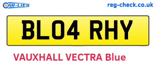BL04RHY are the vehicle registration plates.