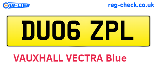 DU06ZPL are the vehicle registration plates.