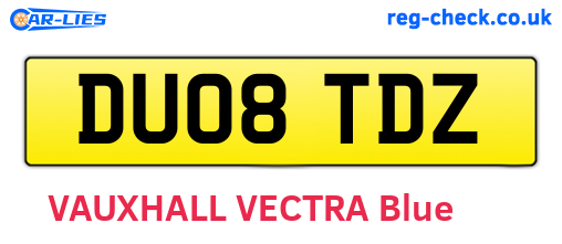 DU08TDZ are the vehicle registration plates.