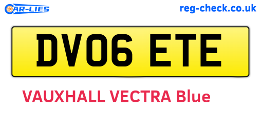 DV06ETE are the vehicle registration plates.