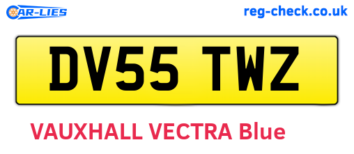 DV55TWZ are the vehicle registration plates.