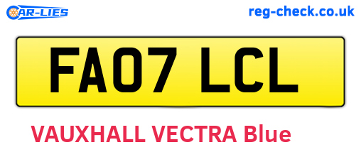 FA07LCL are the vehicle registration plates.