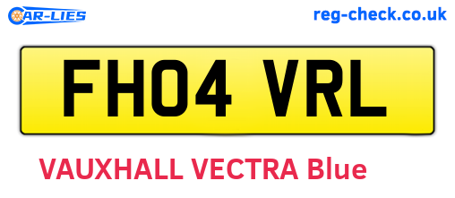 FH04VRL are the vehicle registration plates.