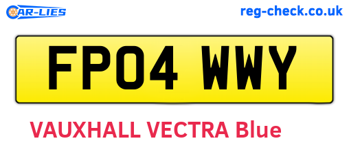 FP04WWY are the vehicle registration plates.