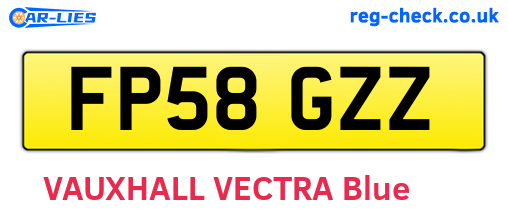 FP58GZZ are the vehicle registration plates.