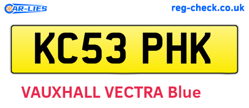 KC53PHK are the vehicle registration plates.