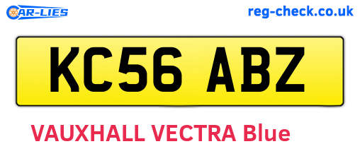KC56ABZ are the vehicle registration plates.