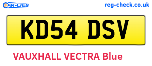 KD54DSV are the vehicle registration plates.