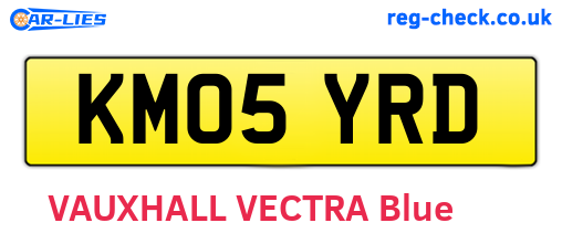 KM05YRD are the vehicle registration plates.