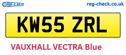 KW55ZRL are the vehicle registration plates.