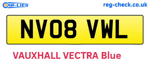 NV08VWL are the vehicle registration plates.