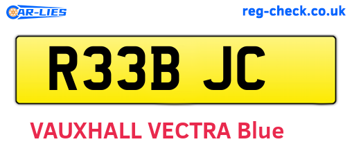R33BJC are the vehicle registration plates.