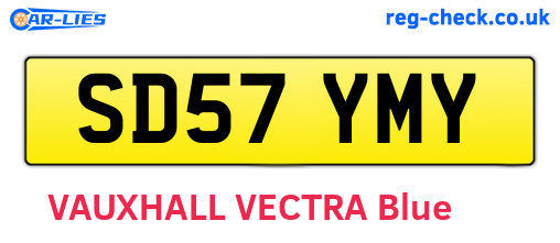 SD57YMY are the vehicle registration plates.