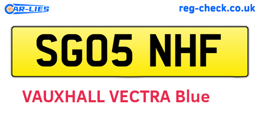 SG05NHF are the vehicle registration plates.